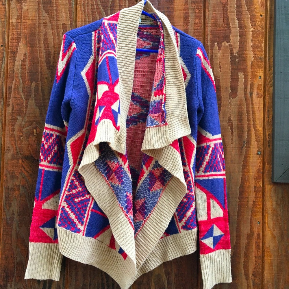 Self Esteem Aztec Southwestern Waterfall Cardigan